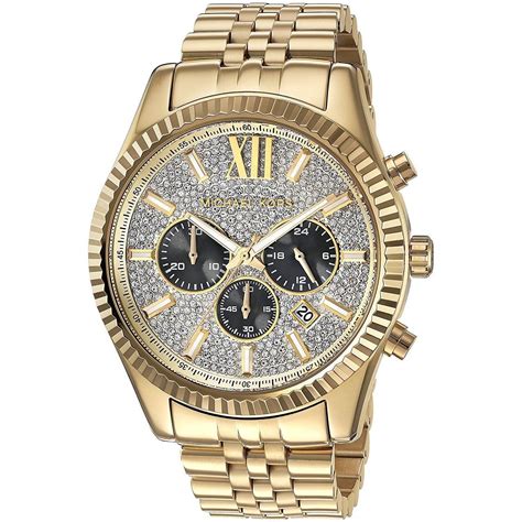 michael kors men's lexington watch gold|oversized lexington two tone watch.